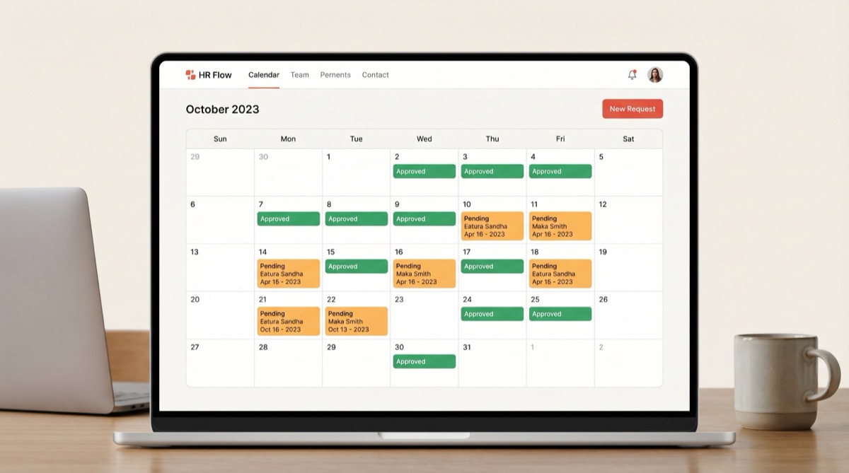 GDPR audit log and data export screen in PersoHR